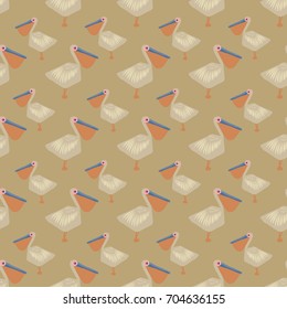 pelican, vector illustration, pattern 