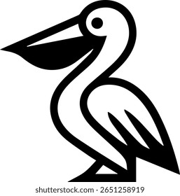 Logotipo do vetor pelicano cor preta com formato EPS 