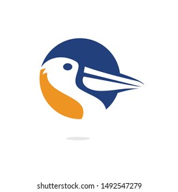 Pelican vector logo design. Vector illustration emblem of pelican Animal Icon.