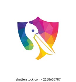 Pelican vector logo design. Vector illustration emblem of pelican Animal Icon.