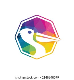 Pelican vector logo design. Vector illustration emblem of pelican Animal Icon.