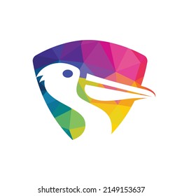 Pelican vector logo design. Vector illustration emblem of pelican Animal Icon.