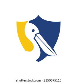 Pelican vector logo design. Vector illustration emblem of pelican Animal Icon.