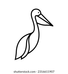 Pelican Vector Logo Design Template