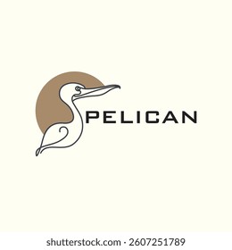 Pelican vector logo, modern and simple