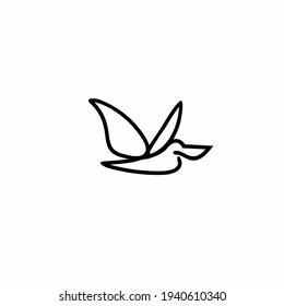 Vorlage für Pelican-Vektorgrafik-Logo, flaches Design