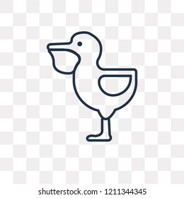 Pelican vector outline icon isolated on transparent background, high quality linear Pelican transparency concept can be used web and mobile
