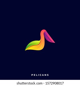 Pelicans Bird Illustration Vector Template. Suitable for Creative Industry, Multimedia, entertainment, Educations, Shop, and any related business