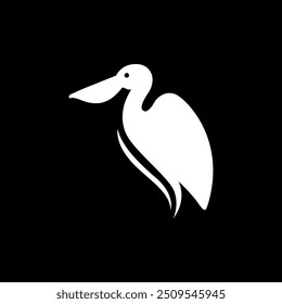 pelicanos pássaro água beleza natureza logotipo design vetor plano