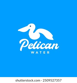 Pelicans Natación Belleza Naturaleza Diseño de logotipo Vector plano