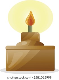 Pelita or oil lamp for Eid al-Fitr vector illustration isolated  with white background