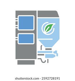 Pellet boilers color line icon. Vector isolated element. Editable stroke.