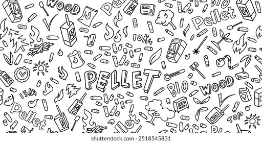 Pellet Doodle Arte Ilustração. Banner de plano de fundo de Clip-art vetorial desenhado à mão  