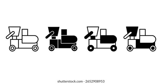 Pellet Mill Icon Black and White Illustrations of Industrial Feed Mill Machinery Vector Design