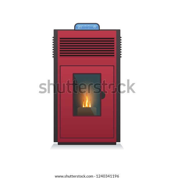 Pellet Stove Fireplace House Heating Furnace Royalty Free Stock