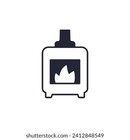 pellet stove icon on white, vector