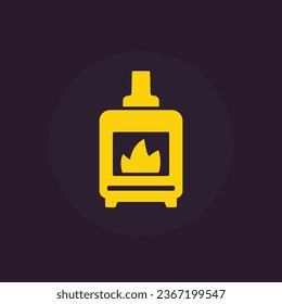 pellet stove icon, vector pictogram