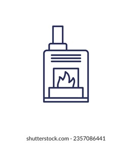 pellet stove line icon, vector