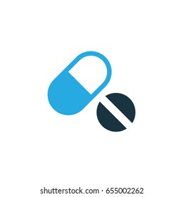 Pellets Colorful Icon Symbol. Premium Quality Isolated Tablets Element In Trendy Style.