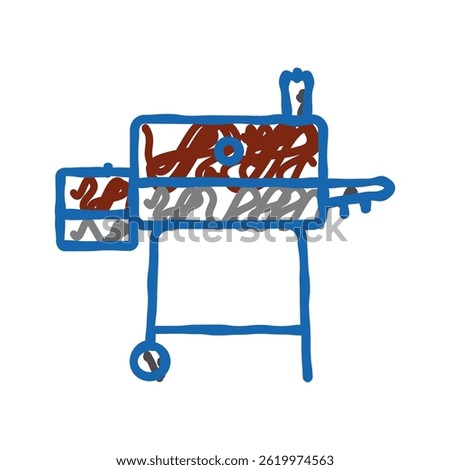 pellets smoker doodle icon sketch vector. pellets smoker sign. isolated symbol illustration