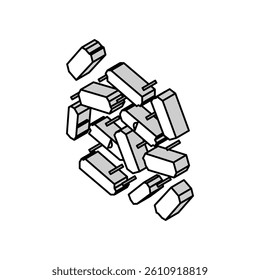 pelletts wood timber isometric icon vector. pelletts wood timber sign. isolated symbol illustration