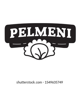 Pelmenis logo, Russian national food. Vector illustration.