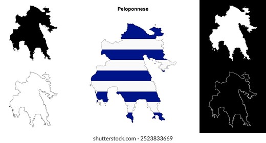 Conjunto de mapas da região do Peloponeso