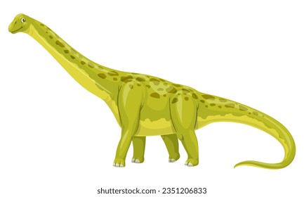 Pelorosaurus dinosaur cheerful cartoon character. Extinct dinosaur, prehistoric lizard or Jurassic era reptile funny vector mascot. Paleontology animal character or Pelorosaurus cute personage