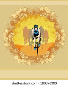 peloton - abstract retro card