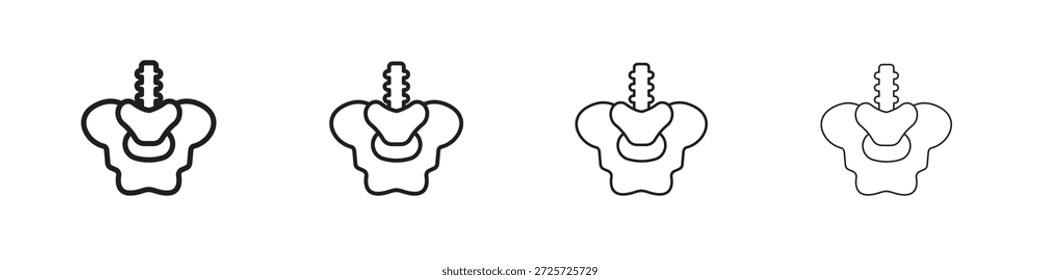 Concepto de icono de área pélvica. Símbolo de línea delgada. Vector de estilo de contorno simple