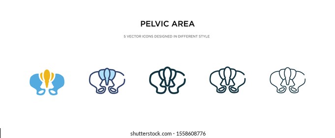 pelvic area icon in different style vector illustration. two colored and black pelvic area vector icons designed in filled, outline, line and stroke style can be used for web, mobile, ui