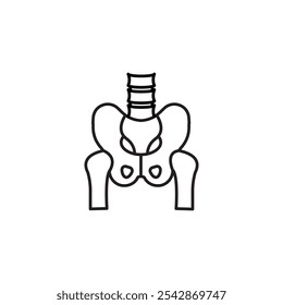 Pelvic area icon. filled and line stroke icons