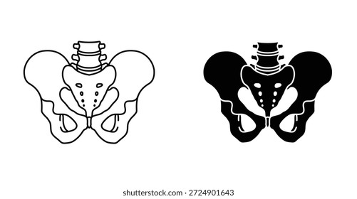Design gráfico do ícone da área pélvica. Ilustrações de ícone de vetor