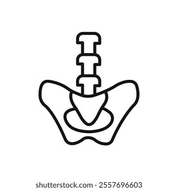 Pelvic area icon Isolated flat vector in outline