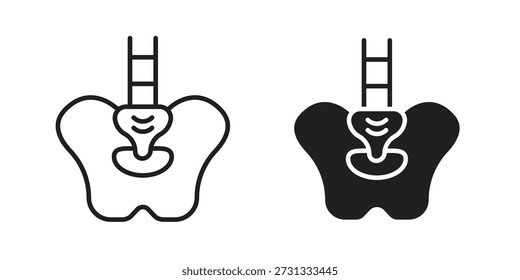 Icono de área pélvica sobre fondo blanco. Icono de Vector de stock