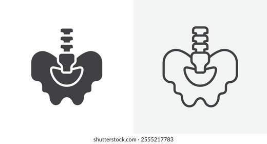 Pelvic area icon. outlined vector style.