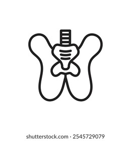 Icono de área pélvica Simple contorno delgado