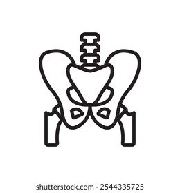 Pelvic area icon Vector flat thin line illustration