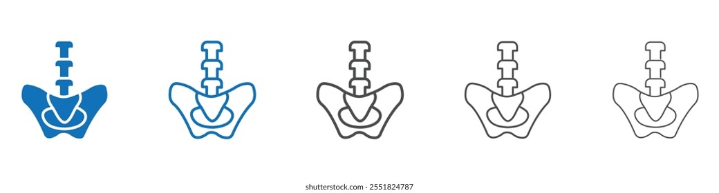 Beckenbereich-Symbol, Vektorsatz-Sammlung für Web