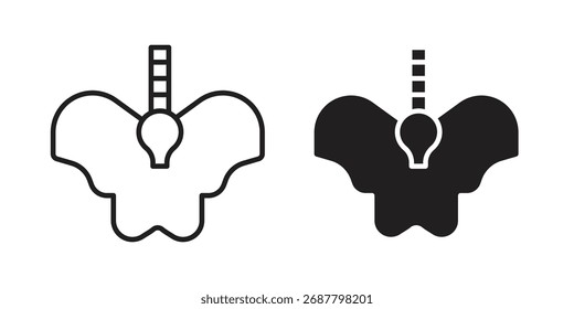 Conjunto de Vectores simples de iconos de área pélvica. conjunto de símbolos de signos de logotipo
