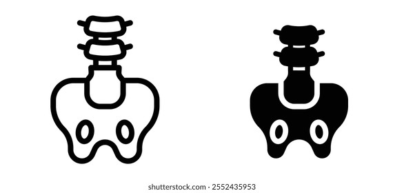 Conjunto de Vector de icono de revestimiento del área pélvica.