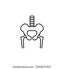 Pelvic Area thin line vector icon.