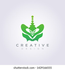 Pelvic Bone Vector Illustration Design Clipart Symbol Logo Template.