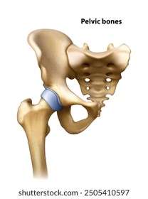 Pelvic bones. Isolated vector illustration