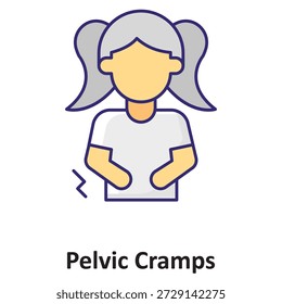 Cólicos pélvicos Icono de Vector que puede modificar o editar fácilmente

