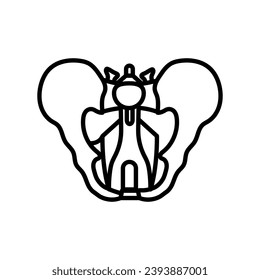Pelvic Diaphragm icon in vector. Logotype