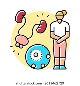pelvic floor disorders woman disease color icon vector. pelvic floor disorders woman disease sign. isolated symbol illustration