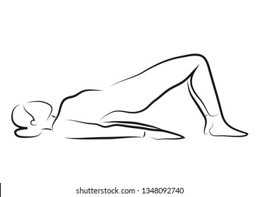 Pelvic Floor Training - Woman Doing Abdominal Exercise - Raise Pelvis In Lying Position