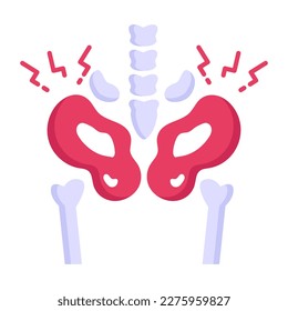 Pelvic fracture flat icon, editable vector 