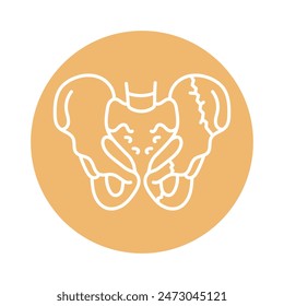 Pelvic fracture line black icon. Sign for web page, mobile app, button, logo. Vector isolated button. Editable stroke.